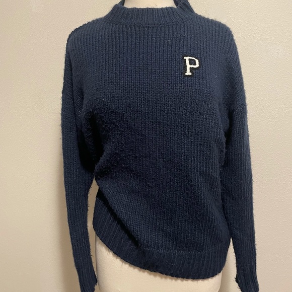 Victoria Secret PINK Crewneck Knit Sweater Navy Blue Size XS. - Picture 1 of 8